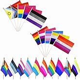 Amazon Consummate Pack Rainbow Pride Flag Set Small Mini Gay Stick Flags Lgbt Party