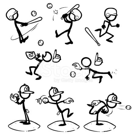 Stick Figure People Baseball / Softball Stock Vector - FreeImages.com