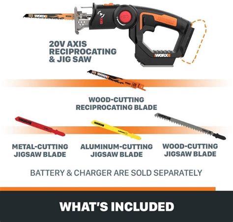 Hot Worx Wx L V Axis In Reciprocating Saw And Jigsaw With