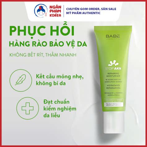 Kem Dưỡng Ẩm Phục Hồi Cho Da Mụn BABE Stop AKN Repairing Moisturiser