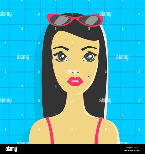 Vector Illustration Brunette Girl Stock Vector Image Art Alamy