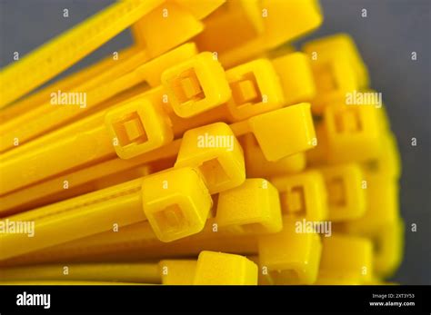 close   bundle  zip ties stock photo alamy