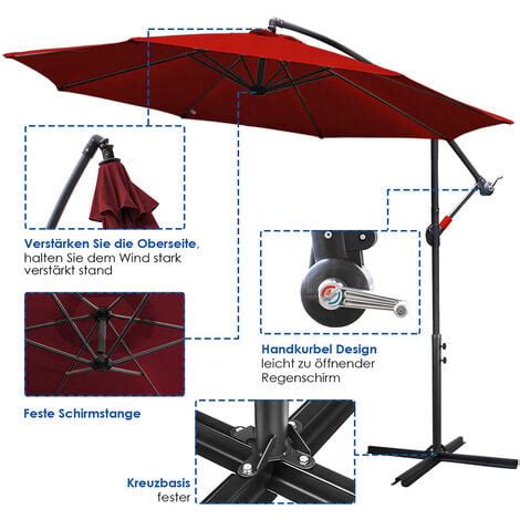 Tolletour Parasol Cm Avec Protection Uv Manivelle Pliable Alu