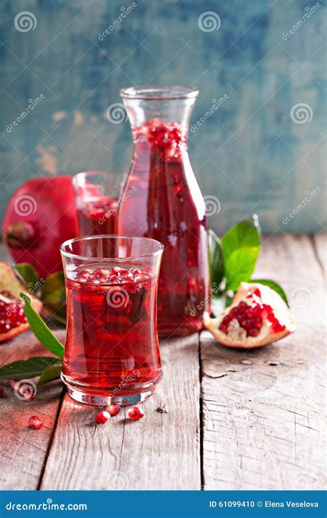 pomegranate drink  sparkling water stock photo image  juicy