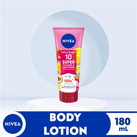 Nivea Body Extra Bright Super 10 Vitamin Lotion 180ml Shopee Philippines