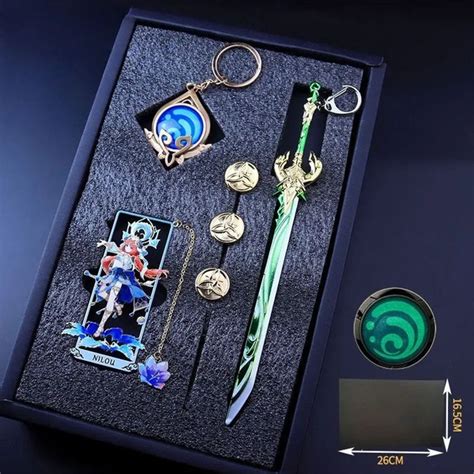 Геншин Импакт Подарочный набор "Нилу / Nilou" металл Брелок и закладка ...