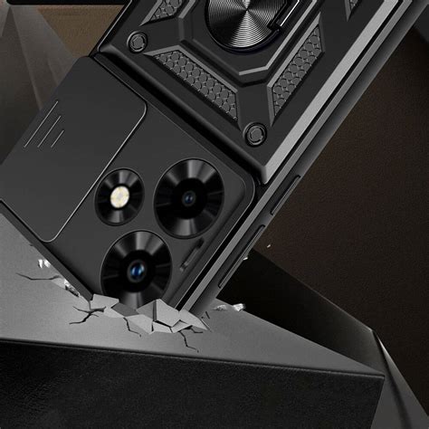 İnfinix Hot 30 Kılıf Magnetik Standlı Kamera Korumalı Zore Sürgülü Vega Kapak Hot 30 Zore