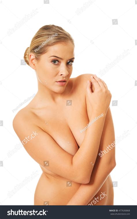 Portrait Nude Woman Covering Her Breast Stock Photo 477636868 Shutterstock