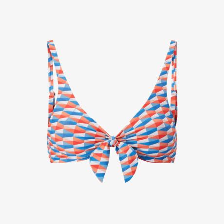 Apia Paprika Sky Diamond Print Recycled Nylon And Lycra Bikini Top Jimmy Choo Au