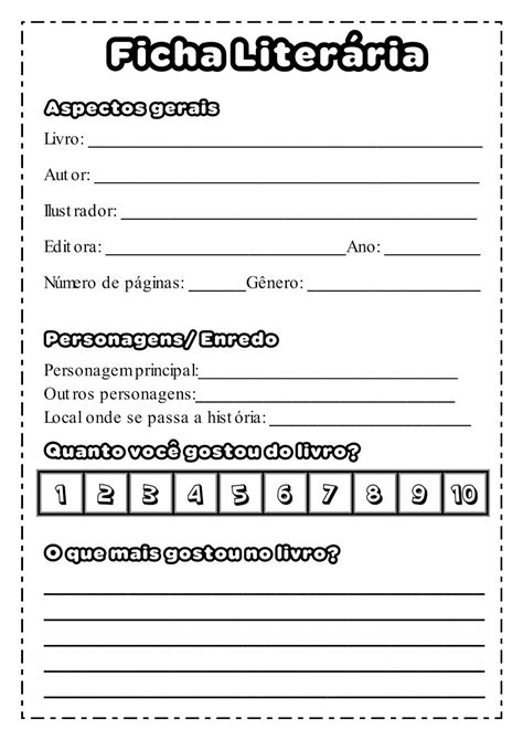 Ficha Literária 5 Ano - EnsiNanddo: Literatura - Ficha Literária
