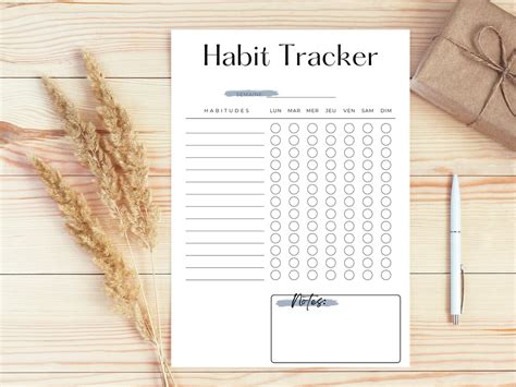 Habit Tracker Printable A4 Habit Theme Moon Bullet Journal Etsy