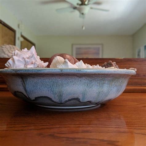 Tidal Pool Ceramic Serving Bowl Beach Theme Serving Bowl Shell