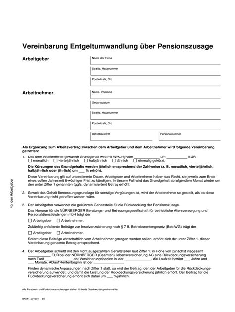 Ausfüllbar Online bav infothek BA541201601 Formular Fax Email Drucken