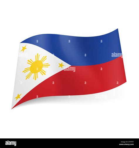 National Flag Of Philippines Blue And Red Horizontal Stripes White