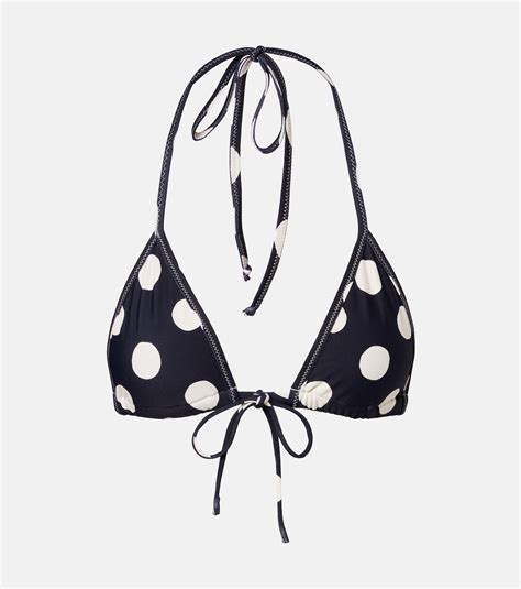 Emma Polka Dot Bikini Top In Black Montce Mytheresa