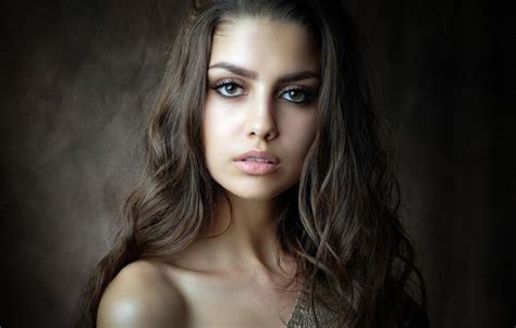 Wallpaper Look Pose Background Model Portrait Makeup Brunette
