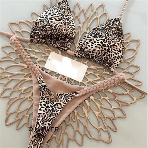 Swimwear Women 2024 Sexy Brazilian Bikini Set Thong High Waist Swim Suit Leopard Print Two