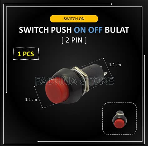 Jual Push Button On Off Bulat Kaki Plastik Merah Saklar Klakson