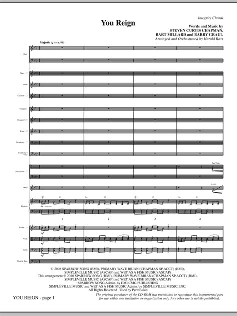 You Reign Full Score By Harold Ross Sheet Music For Choir Instrumental Pak At Sheet Music Direct