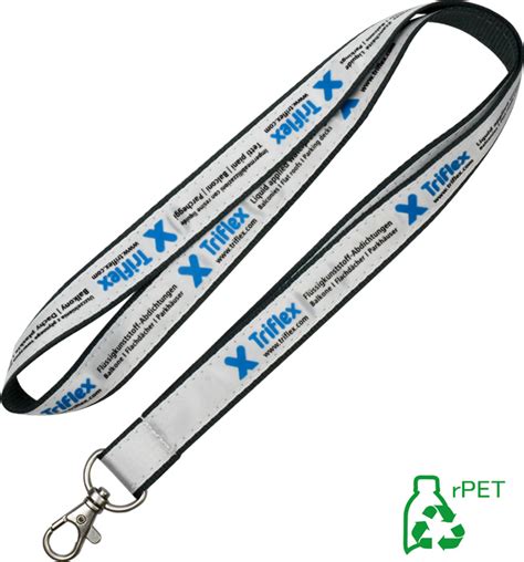 Lanyard Mit Satinbandbesatz RPET Produkte Aus Div Alternativen