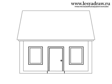 Шаблон домика для рисования