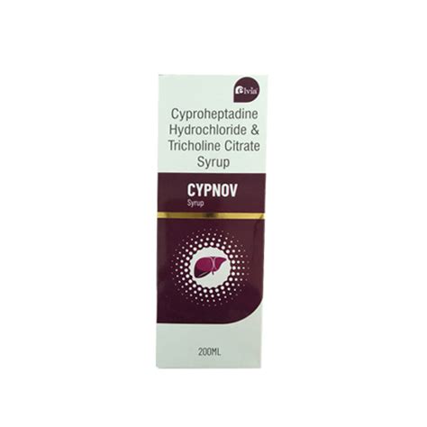 Cyproheptadine Hcl Mg And Tricholine Citrate Mg Syrup Elvia