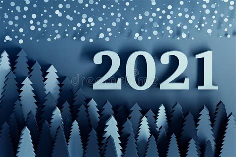 Classic Blue Colored 2021 New Year Greeting Card Stock Illustration