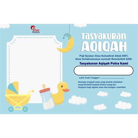 Jual Kartu Tasyakuran Aqiqah Kartu Ucapan Aqiqah Kartu Aqiqah Terbaru