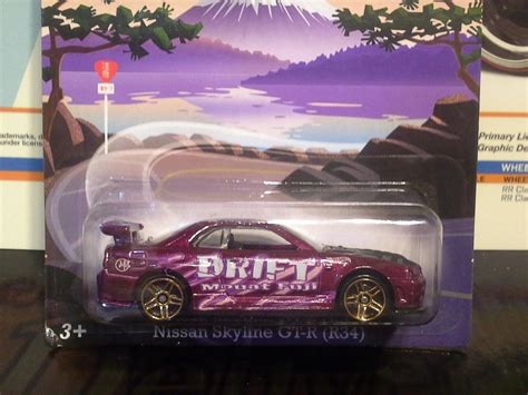 Hot Wheels Nissan Skyline Gt R R Mt Fugi Touge Road Drift Purple