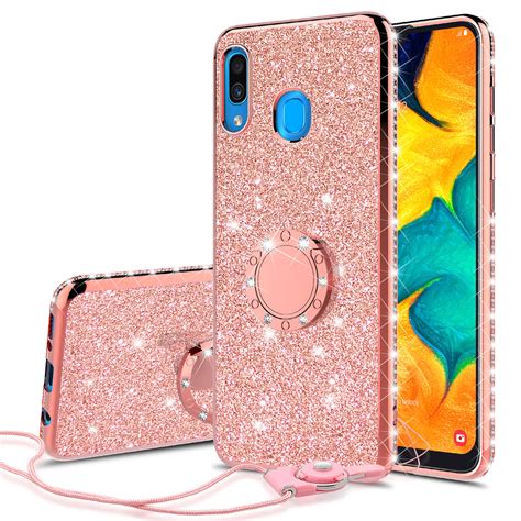 Samsung Galaxy A20 Case Glitter Cute Phone Case Girls With Kickstand Spy Phone Cases And