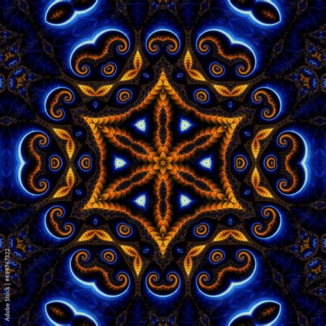 Blue Gold Abstract Art 423 Stock Illustration | Adobe Stock