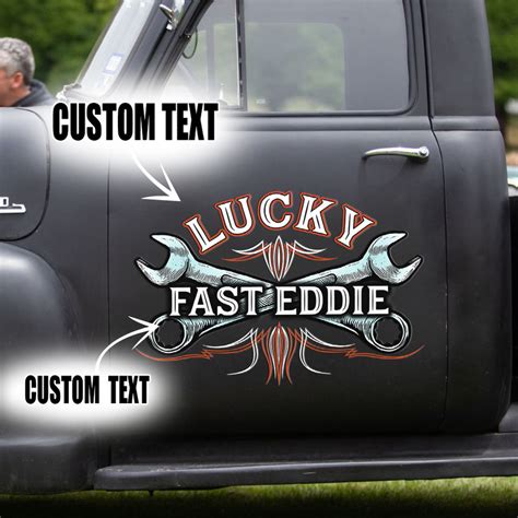 Personalized Wrench Hot Rod Pinstripe Car Door Decals Ameliaclothingshop