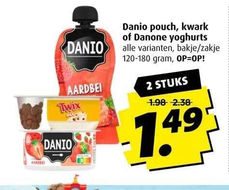 Danio Pouch Kwark Of Danone Yoghurts Aanbieding Bij Boni