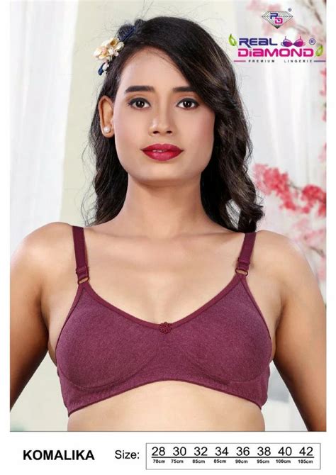 Non Padded Cotton Blend Purple Mold B Cup Bra Plain At Rs 136 5 Piece