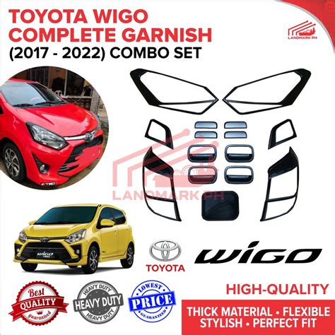 Toyota Wigo 2017 2022 Garnish Matt Black Complete Set Garnish Cover