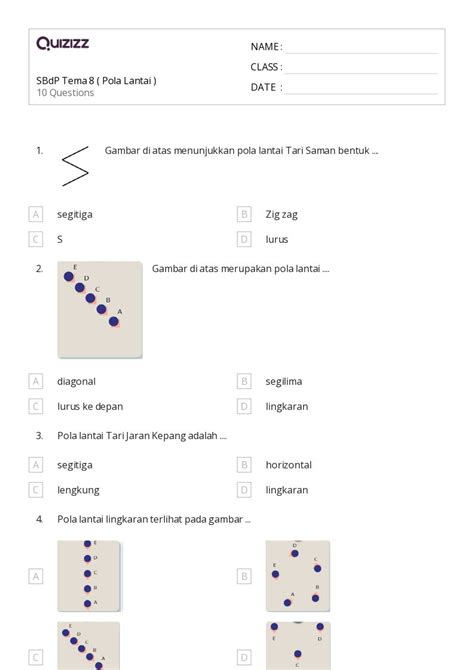 Lembar Kerja Pola Bentuk Untuk Kelas Di Quizizz Gratis Dapat