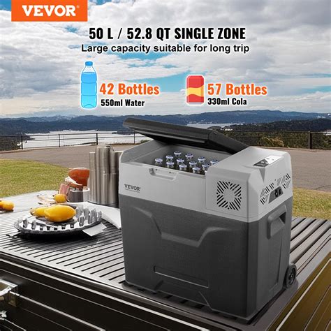 VEVOR Portable Car Refrigerator Freezer Compressor 50 L Single Zone for ...