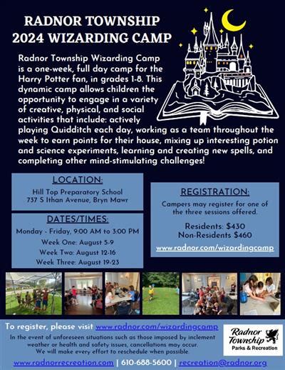 Radnor Township Parks And Recreation Radnor Summer Wizarding Camp 2024