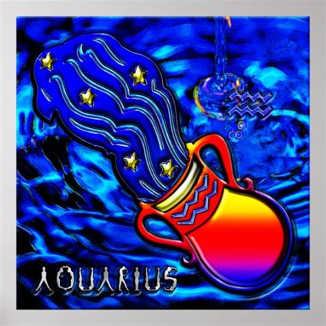 Aquarius Zodiac Art Poster Zazzle