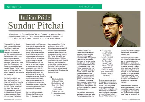 Indian Pride (Sundar Pichai) (Wishesh september magazine 2015) | PPT