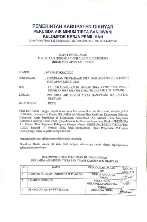 Contoh Format Berita Acara Rapat Contoh Surat Resmi