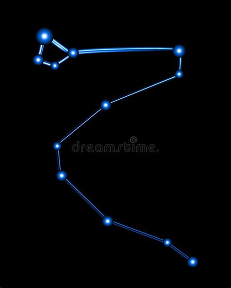 Vector Isolated Illustration of Dragon Constellation with Neon Effect ...