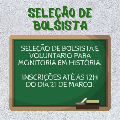 Resultado Chamada Para Sele O De Monitoria Em Hist Ria Instituto