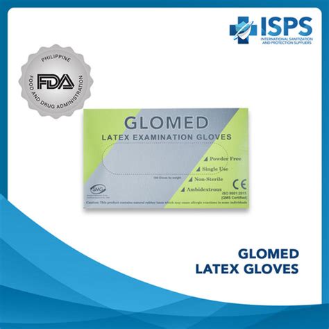 Glomed Latex Gloves | 100pcs/box | Non-sterile | Powder Free | ISPS