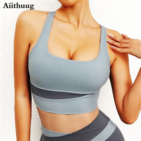 Aiithuug Racerback Sports Bra For Women Yoga Bras Gym Workout Bra Yoga