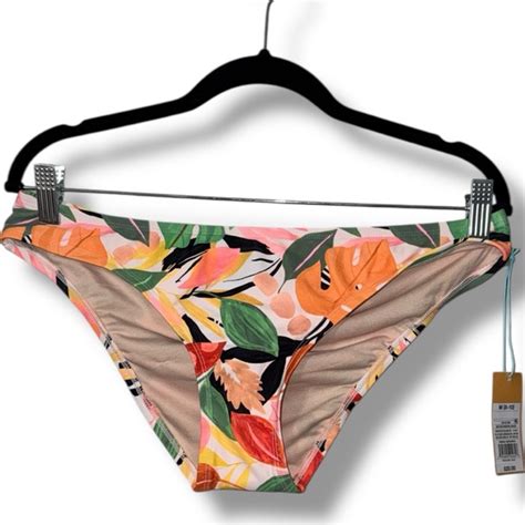 Kona Sol Swim Kona Sol Womens Size Medium Bikini Bottom Medium Coverage Hipster Fit Floral