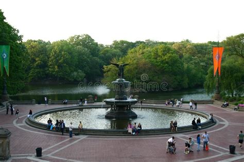 Famous Bethesda Fountain Located In Central Park New York Editorial
