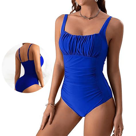 Odbmxy Tummy Control Womens Bathing Suits One Piece Blue Plus Size