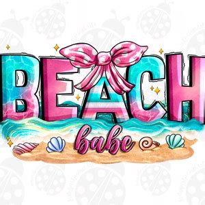 Beach Babe Design PNG Sublimation Design Summer Life Wave Png Beach