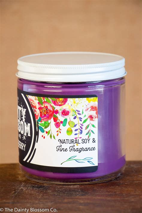 Oz Huckleberry Soy Wax Candle Jar Hand Poured At The Etsy